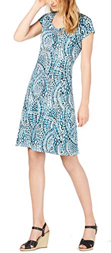 NY Collection Petite Printed Cap Sleeve Dress