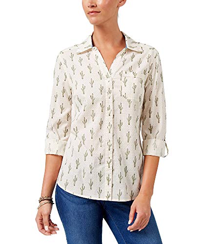 Style & Co Petite Cotton Printed Shirt