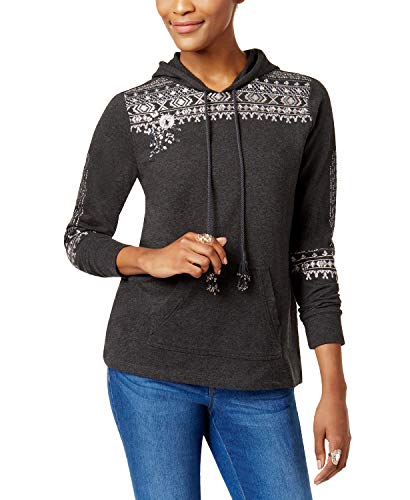 Style & Co Cotton Embroidered Hoodie Sweatshirt