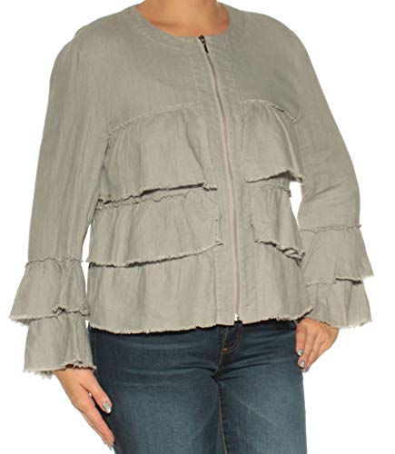 INC International Concepts Linen Ruffled Jacket