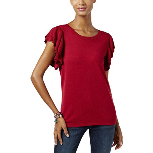 Inc International Concepts Petite Ruffle-Sleeve Sweater