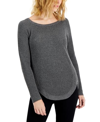 INC International Concepts Womens Waffle Knit Side Zip Tunic Sweater