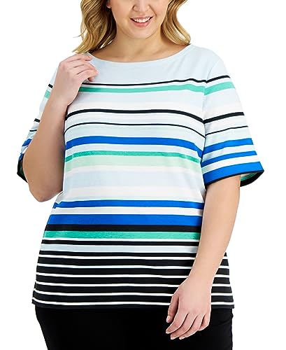 Karen Scott Plus Size Reese Striped Top