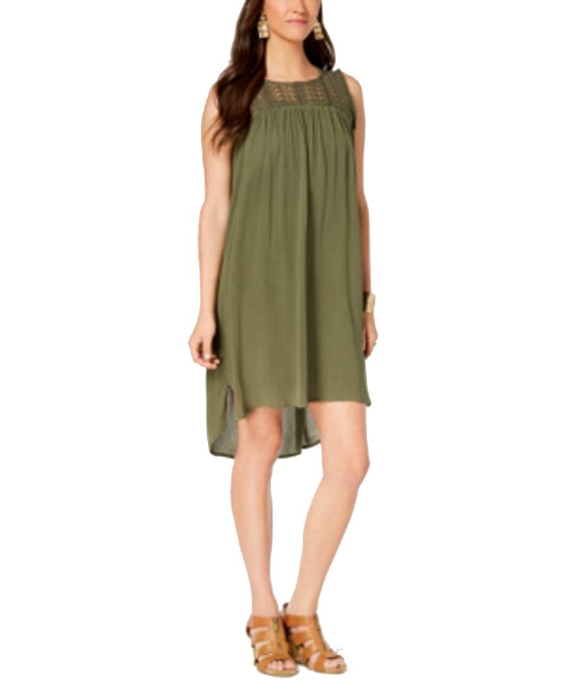 Style & Co Petite Lace Trim High Low Dress