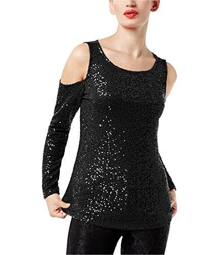 Sequined Cold Shoulder Top