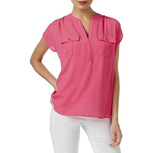 INC Petite Mixed-Media Utility Shirt