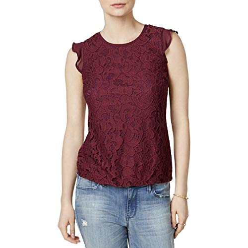 Maison Jules Lace Flutter Sleeve Top