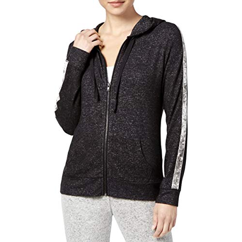 Hippie Rose Juniors Velvet Trimmed Super Soft Zipper Front Hoodie