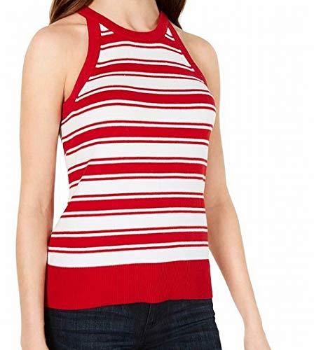 Striped Sweater-Knit Halter Top