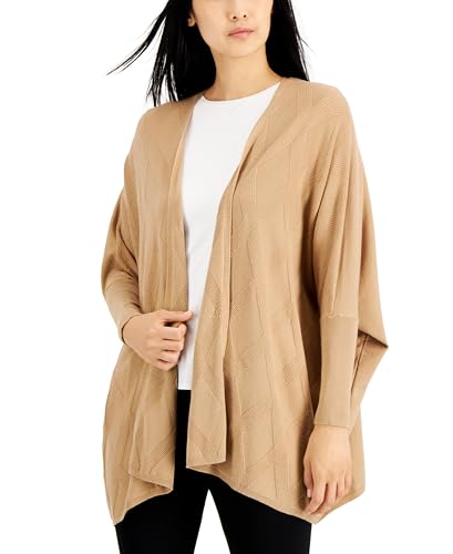 Alfani Womens Diamond Stitch Open Front Cardigan