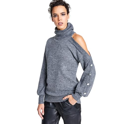 Women's Cold-Shoulder Turtleneck Sweater