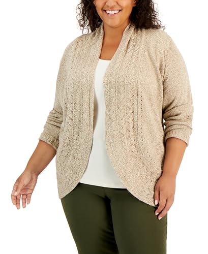 Plus Size Turbo Shawl-Collar Cardigan