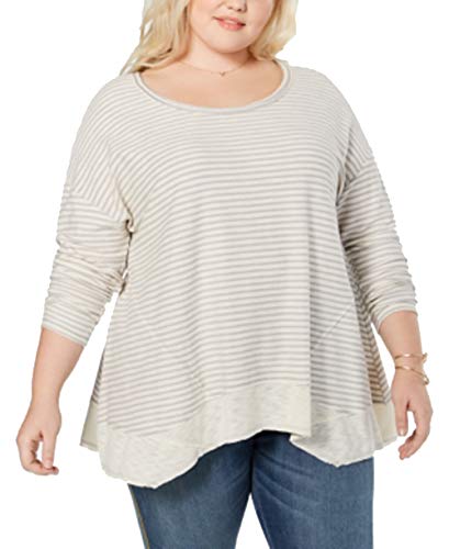 Plus Size Striped Bridge-Hem Top