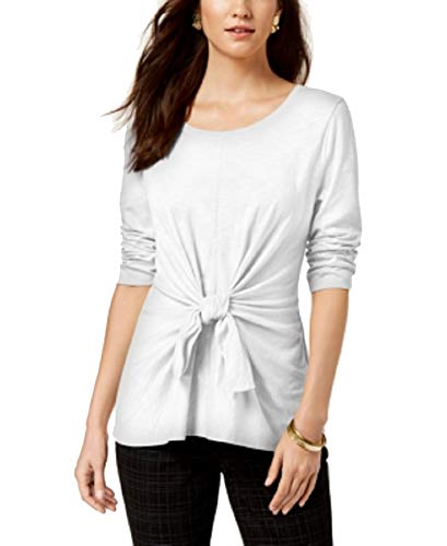Style & Co Tie Front 3/4 Sleeve Top