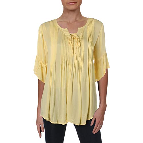 Style & Co Petite Pintucked Peasant Top