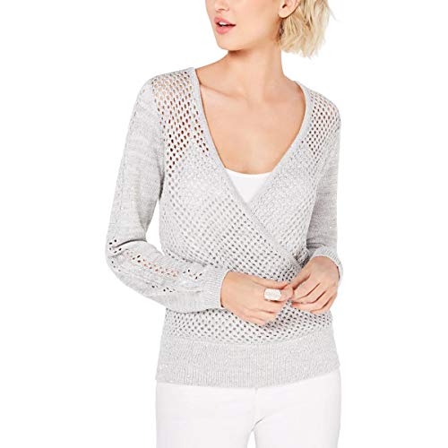 INC Surplice Pointelle Eyelet Sweater