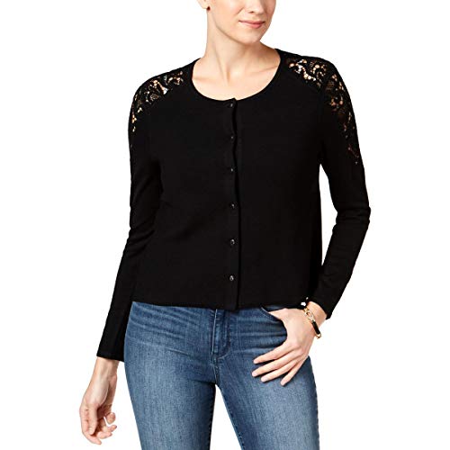 Charter Club Petite Lace Trim Cardigan