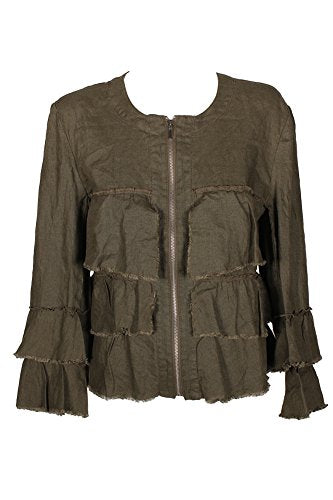 INC International Concepts Linen Ruffled Jacket