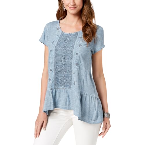 Style & Co Embellished Scoop Neck Top