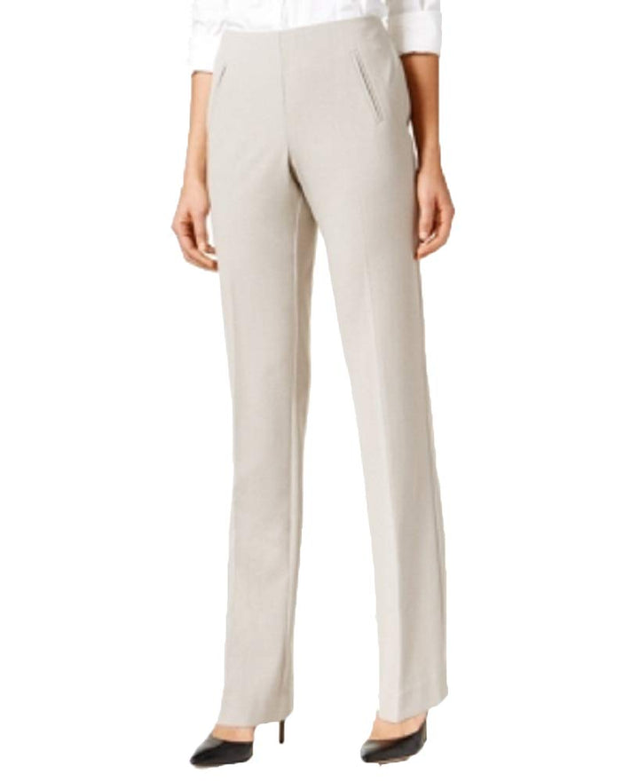 Tummy-Control Pull-On Straight-leg Pants