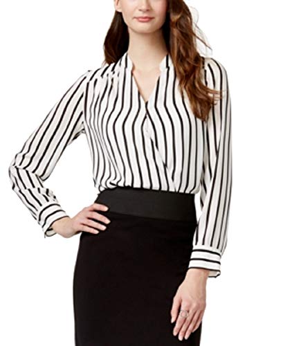 International Concepts Petite Striped Surplice Blouse