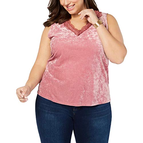 Plus Size Lace Velvet Tank Top