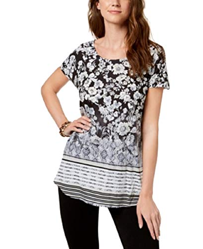 Style & Co Petite Printed Dolman Sleeve T-Shirt