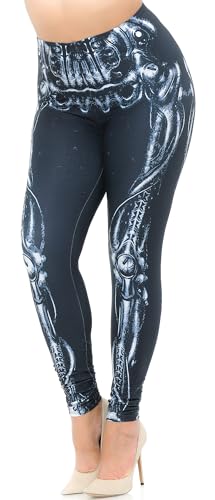 Creamy Soft Brilliant Bubbles Plus Size Leggings - USA Fashion (One Size Plus,Blue)