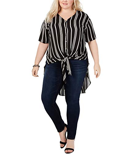 NY Collection Plus Size Striped High Low Top