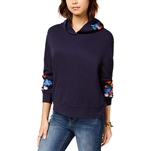 Almost Famous Juniors Floral Embroidered Hoodie