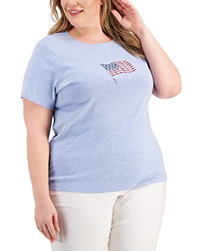 Plus Size Americana Print Top