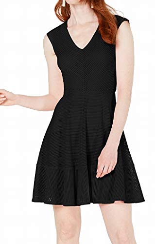 Bar III Mesh Fit Flare Dress