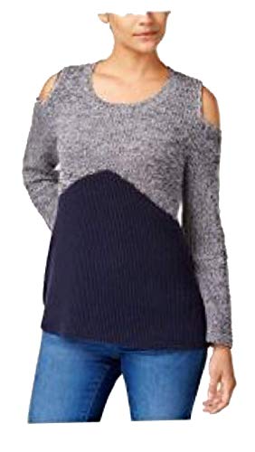 Style & Co Colorblocked Cold Shoulder Sweater