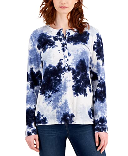 Style & Co Petite Cotton Tie Dyed Top