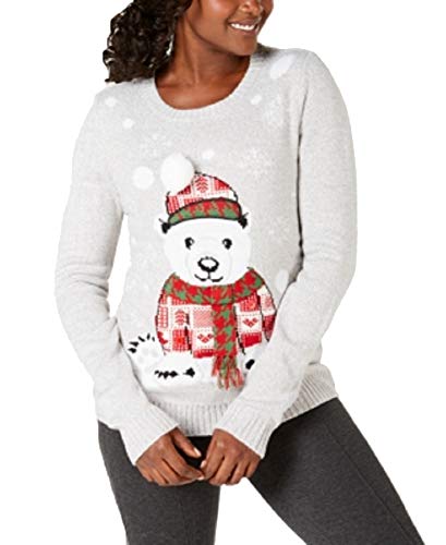 Karen Scott Petite Applique Bear Graphic Sweater