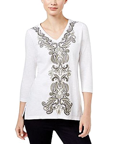 JM Collection Petite Embroidered Tunic