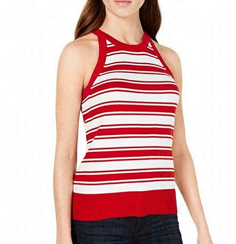 Striped Sweater-Knit Halter Top