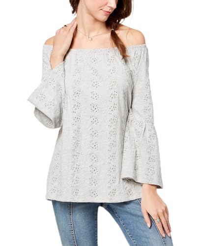 Style & Co Petite Off The Shoulder Cotton Eyelet Top