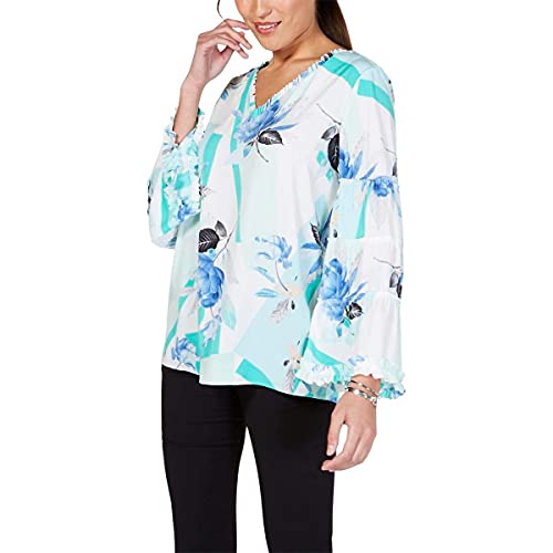 Printed Ruffle-Trim Top