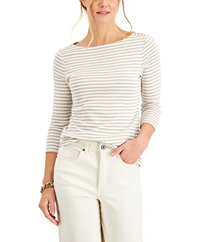Charter Club 3/4 Sleeve Striped Top