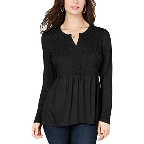 Style & Co Lace Front Draped Top