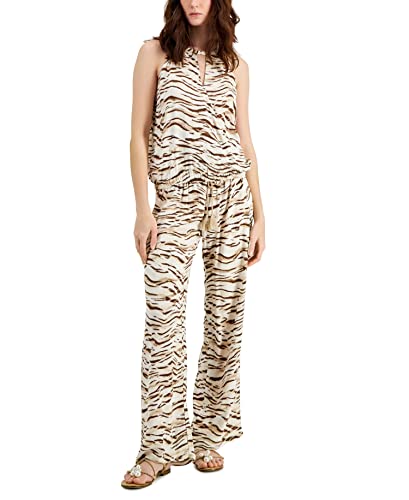 INC International Concepts Petite Printed Keyhole Surplice Top