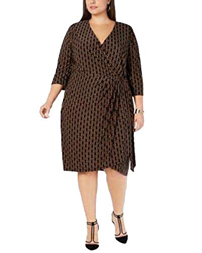 Plus Size Printed Faux Wrap Dress