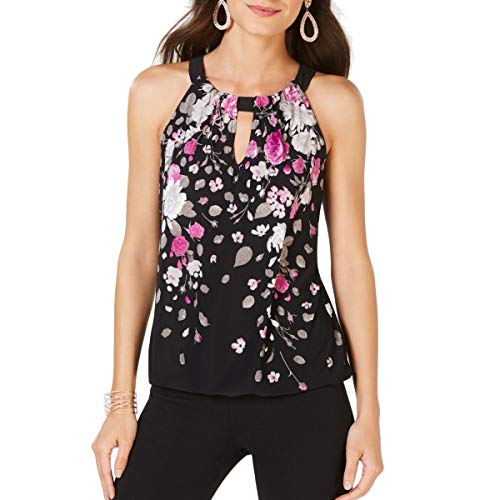 Floral Print Keyhole Top