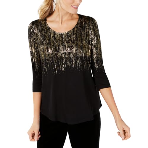 JM Collection 3/4 Sleeve Printed Tunic Top