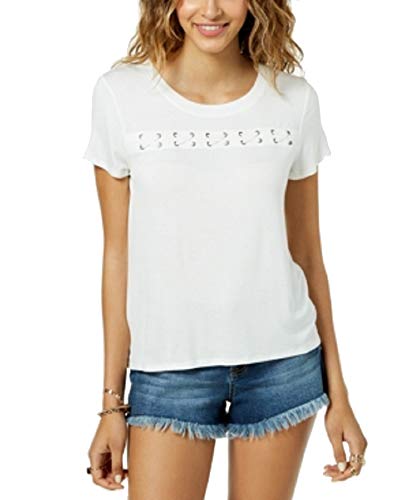 Hippie Rose Juniors Grommet Lace Up T-Shirt