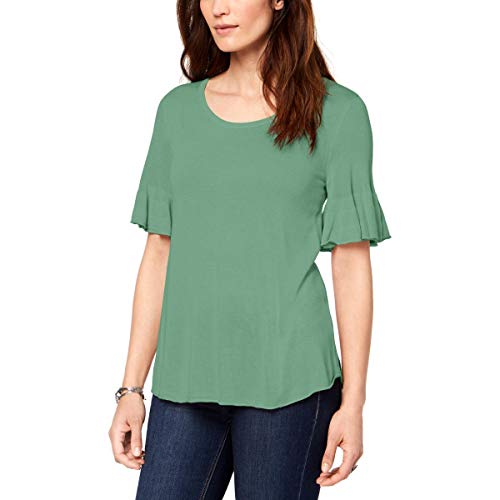 Scoop-Neck Bell-Sleeve Sweater