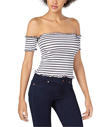 Juniors' Smocked Off-The-Shoulder Crop Top
