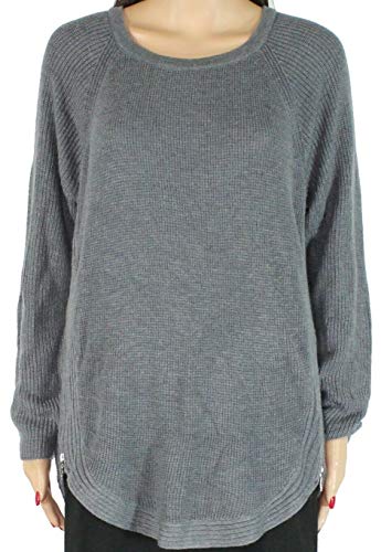 I.N.C. Plus Size Waffle-Knit Side-Zip Sweater