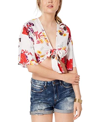 Material Girl Juniors Printed Tie Front Crop Top